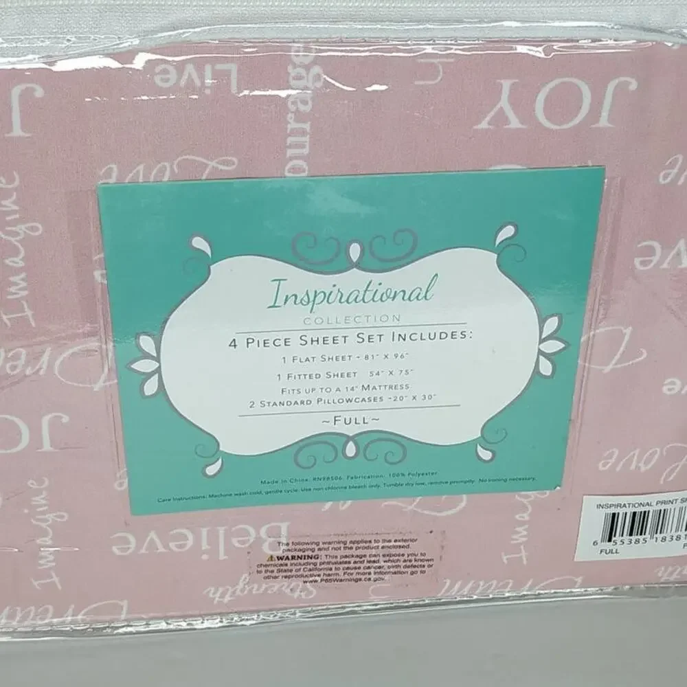Grand Collection Microfiber Inspirational Sheets
